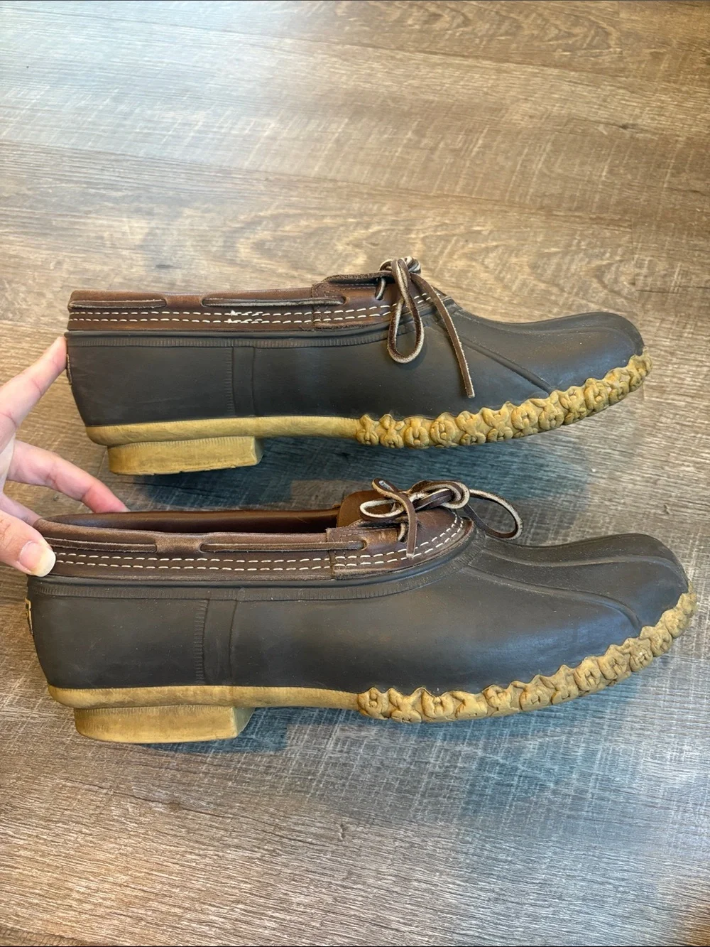Vintage L.L. Bean Duck Bean Boots Men’s 13 Brown Leather Mocs Made in USA